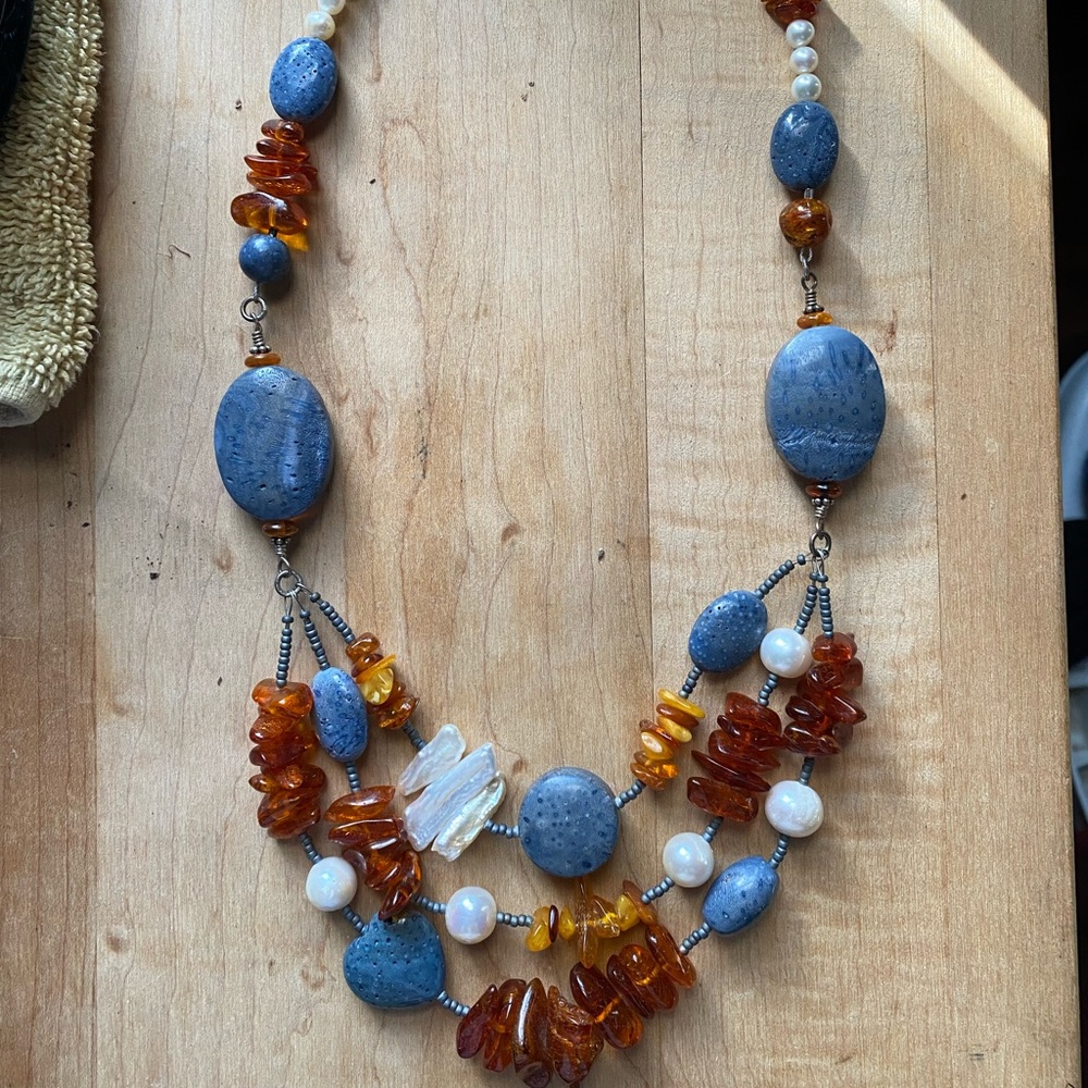 Stone Multimedia Layered Necklace